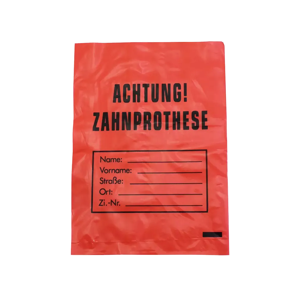 AMPri LDPE denture bag, red, 17 x 24 cm | Carton (1 pack)
