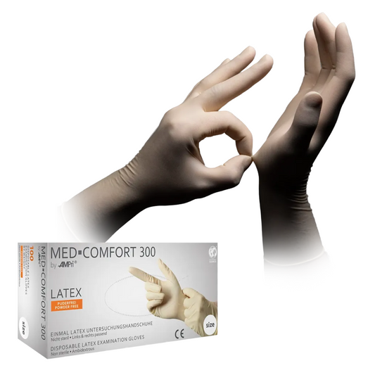 AMPri MED-COMFORT 300 Latex gloves, powder-free, white
