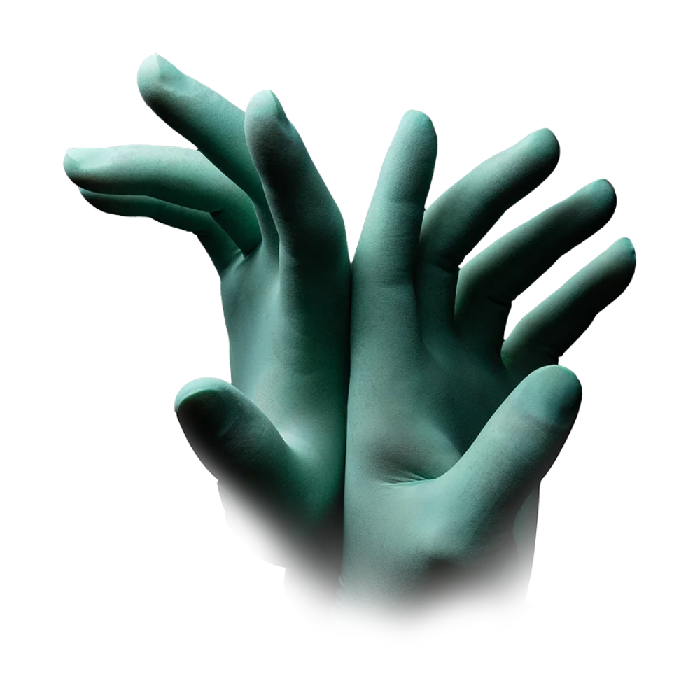 AMPri MED-COMFORT Aloe Latex Gloves, Powder-Free, Mint Green | Box (100 pieces)
