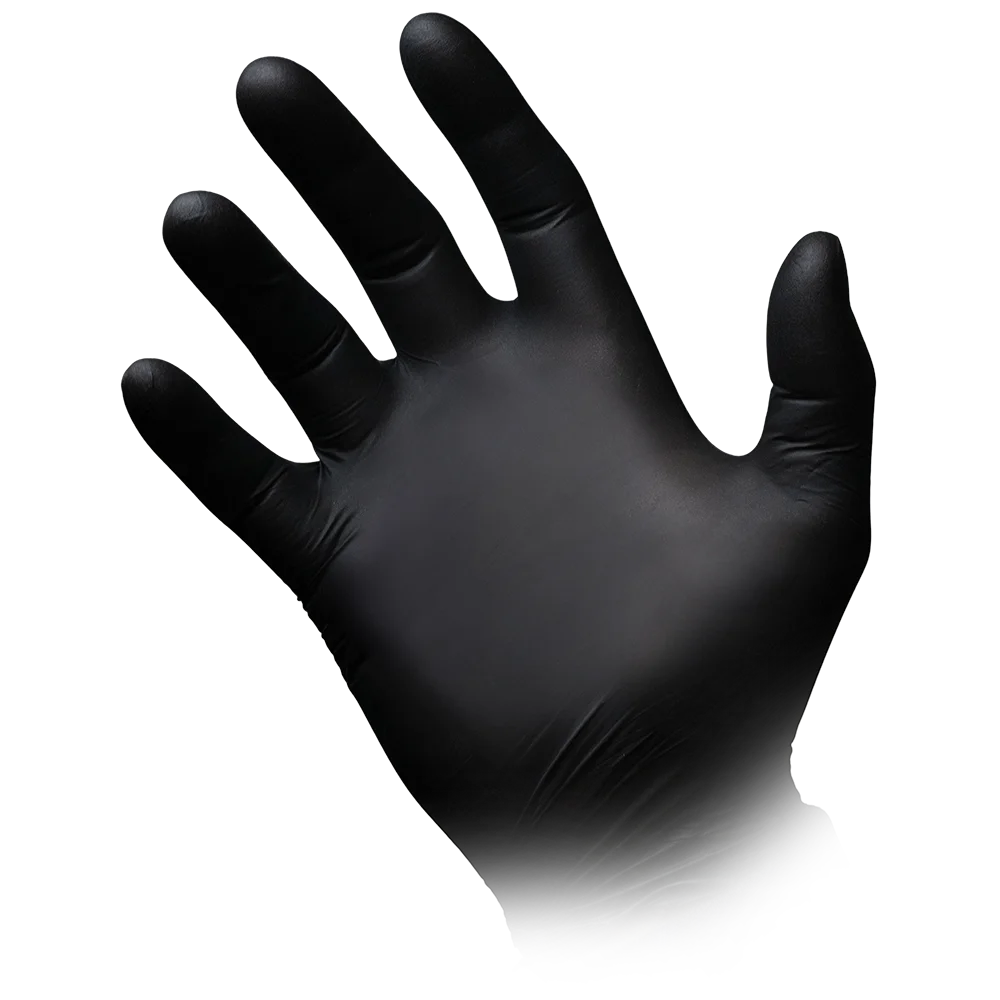 AMPri STYLE BLACK Powder-free nitrile gloves by MED-COMFORT, Black