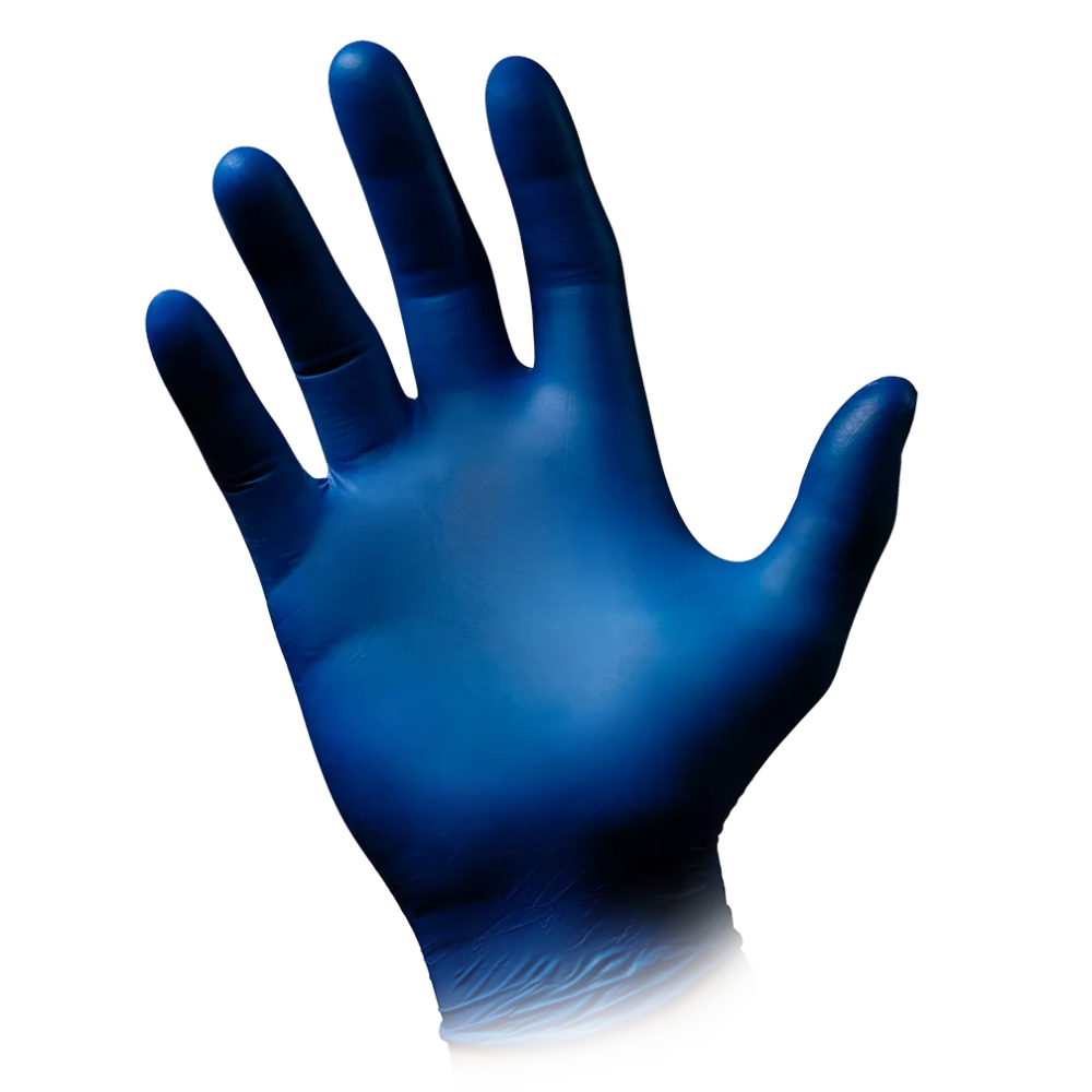 AMPri STYLE BLUEBERRY Powder-free nitrile gloves by MED-COMFORT, Dark Blue