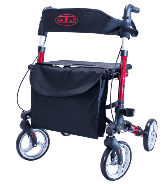Antar Rollator Leichtgewicht 3-fach faltbar Reise Rollator aus Aluminium