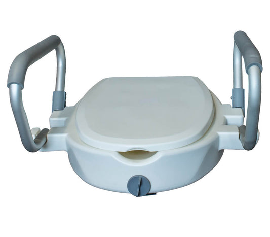 Toilettensitzerhöhung 10 cm mit Deckel & Armlehnen stabil – AT51205