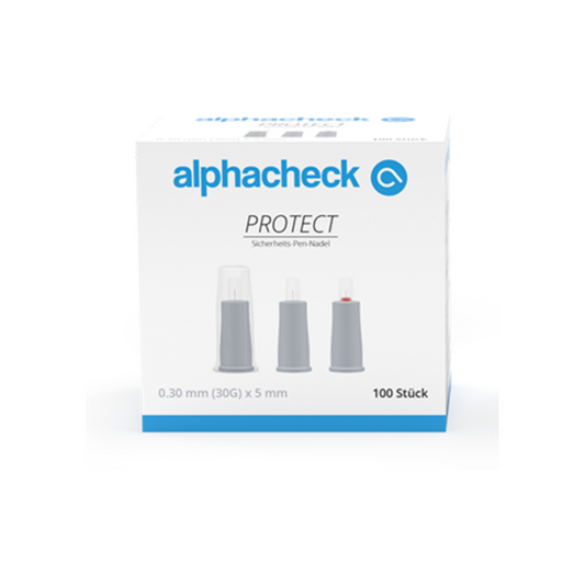 Alphacheck PROTECT safety pen needles, various sizes