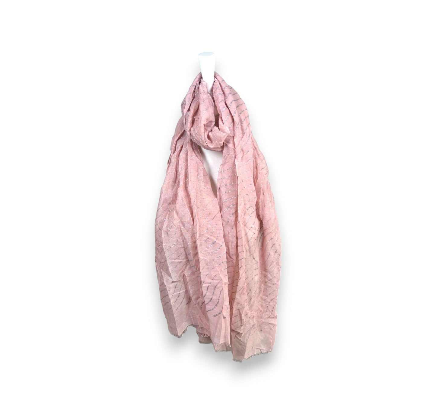 Damen Sommer Schal Glitzer Linien » leichtes Halstuch 180 x 70 cm » Sommerschal mit Glitzerstreifen » weich & dünn