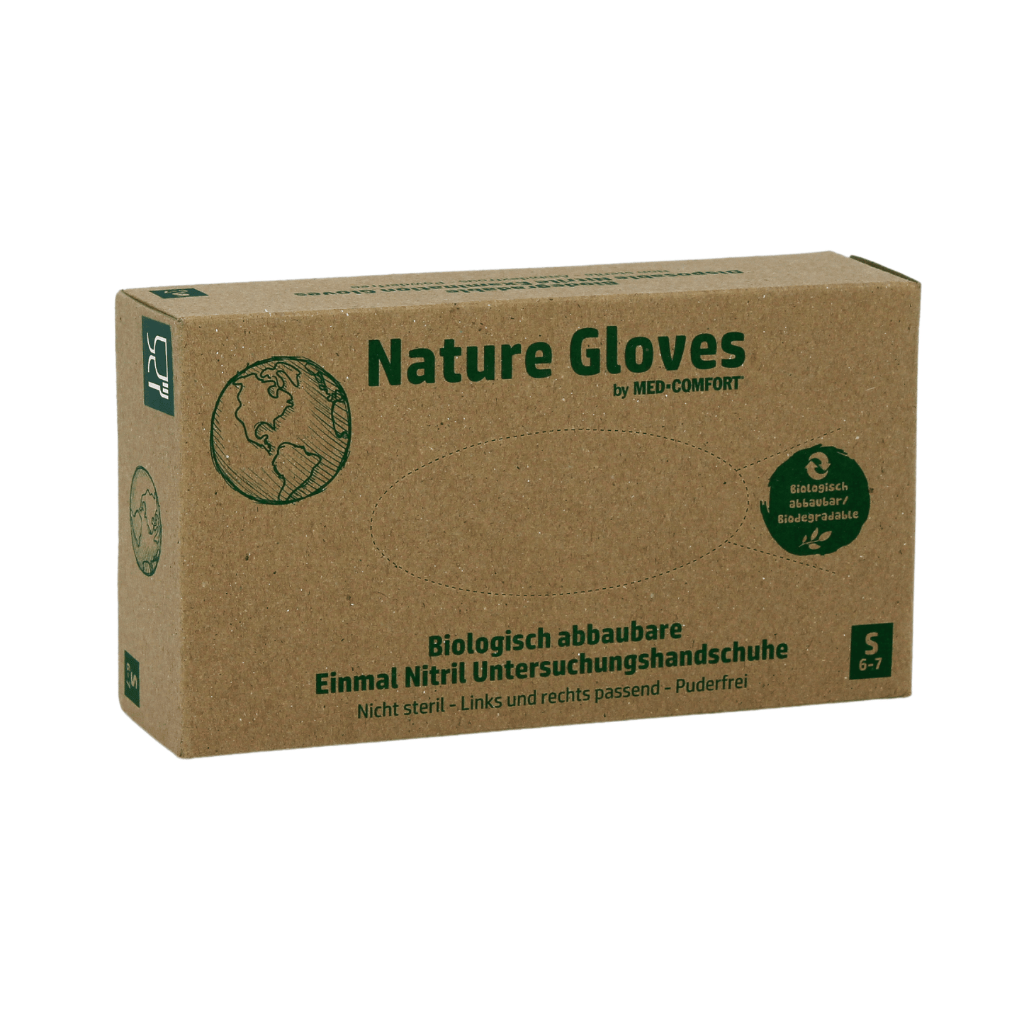 AMPri Nature Gloves Nitrile Gloves Biodegradable, Green | Box (100 pieces)