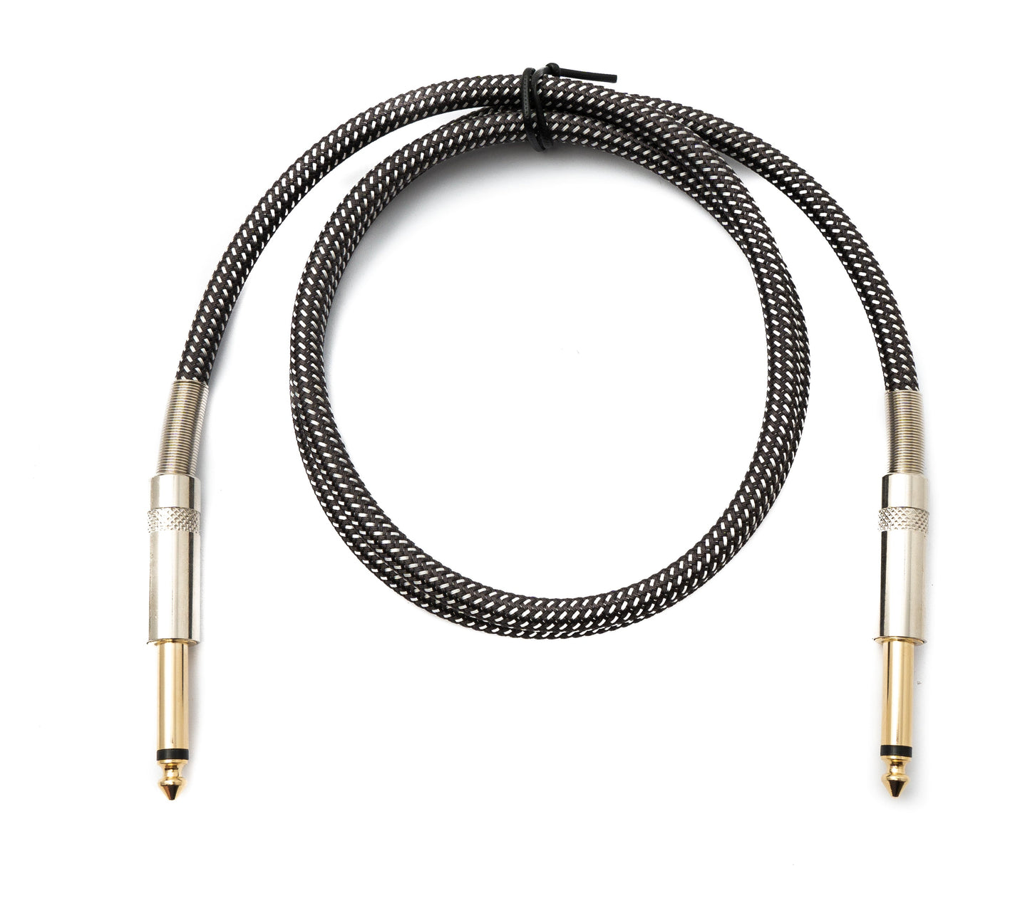 SYSTEM-S Hljóðsnúra 100 cm 6,35 mm jack tengi í tengi fléttað nylon með beygjuvörn AUX