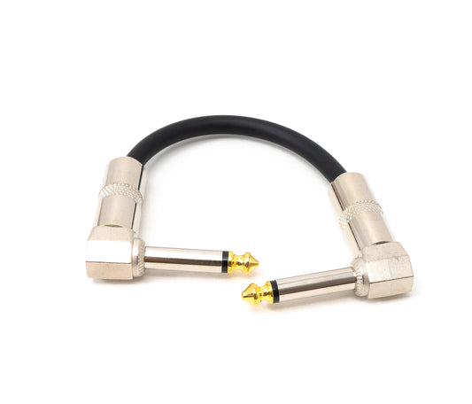 SYSTEM-S Hljóðsnúra 15 cm 6,35 mm Jack karlkyns í karlkyns vinklaður AUX svartur