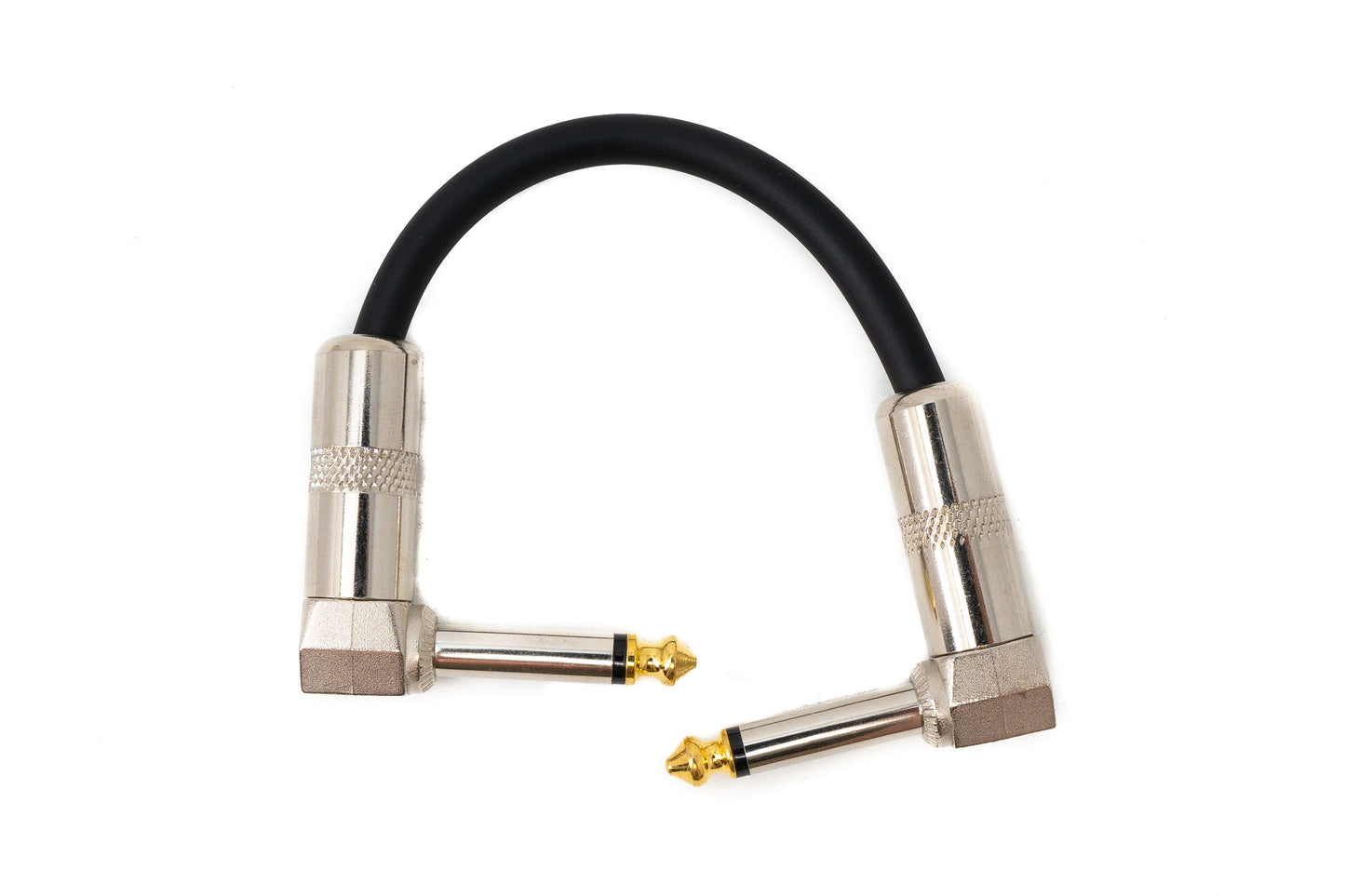 SYSTEM-S Hljóðsnúra 15 cm 6,35 mm Jack karlkyns í karlkyns vinklaður AUX svartur
