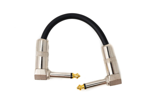 SYSTEM-S Hljóðsnúra 15 cm 6,35 mm Jack karlkyns í karlkyns vinklaður AUX svartur