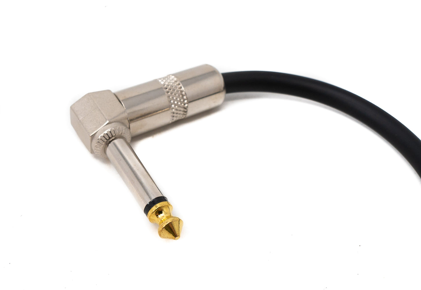 SYSTEM-S Hljóðsnúra 15 cm 6,35 mm Jack karlkyns í karlkyns vinklaður AUX svartur
