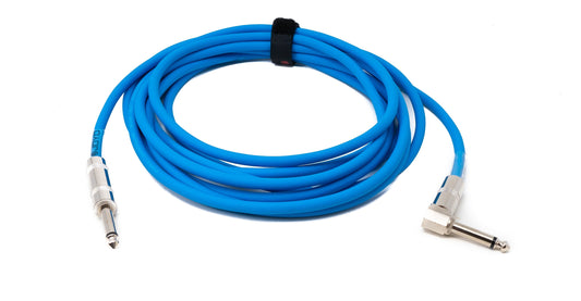 SYSTEM-S Hljóðsnúra 450 cm 6,35 mm Jack karlkyns í karlkyns vinklaður AUX blár