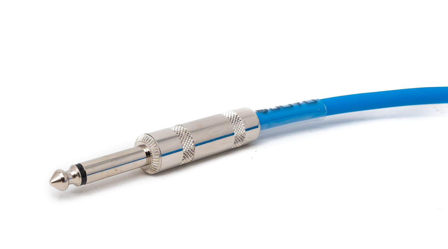 SYSTEM-S Hljóðsnúra 450 cm 6,35 mm Jack karlkyns í karlkyns vinklaður AUX blár