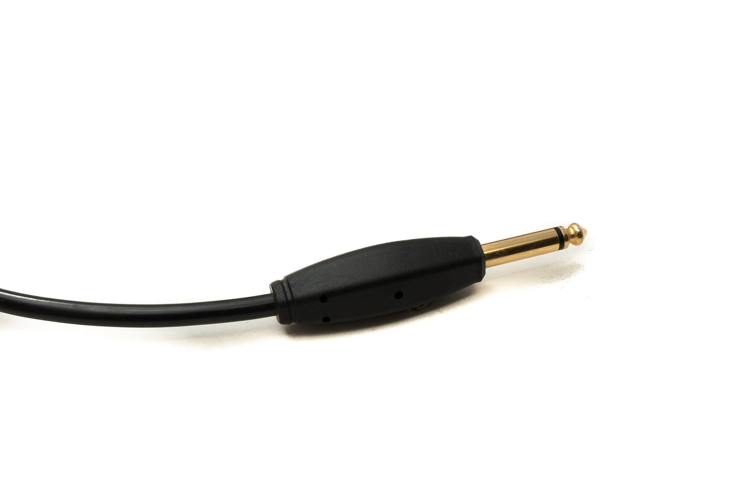 SYSTEM-S Audio Kabel 3 m 6.35 mm Klinke Stecker zu Stecker Winkel AUX Stummschalter Spirale Schwarz