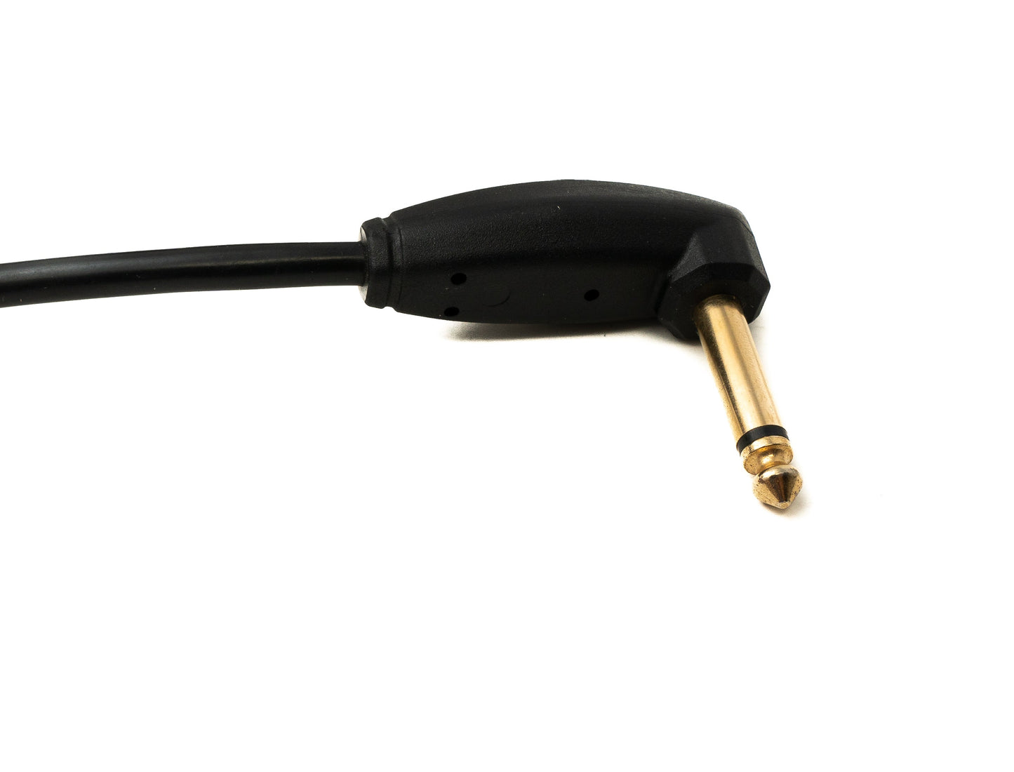 SYSTEM-S Audio Kabel 3 m 6.35 mm Klinke Stecker zu Stecker Winkel AUX Stummschalter Spirale Schwarz