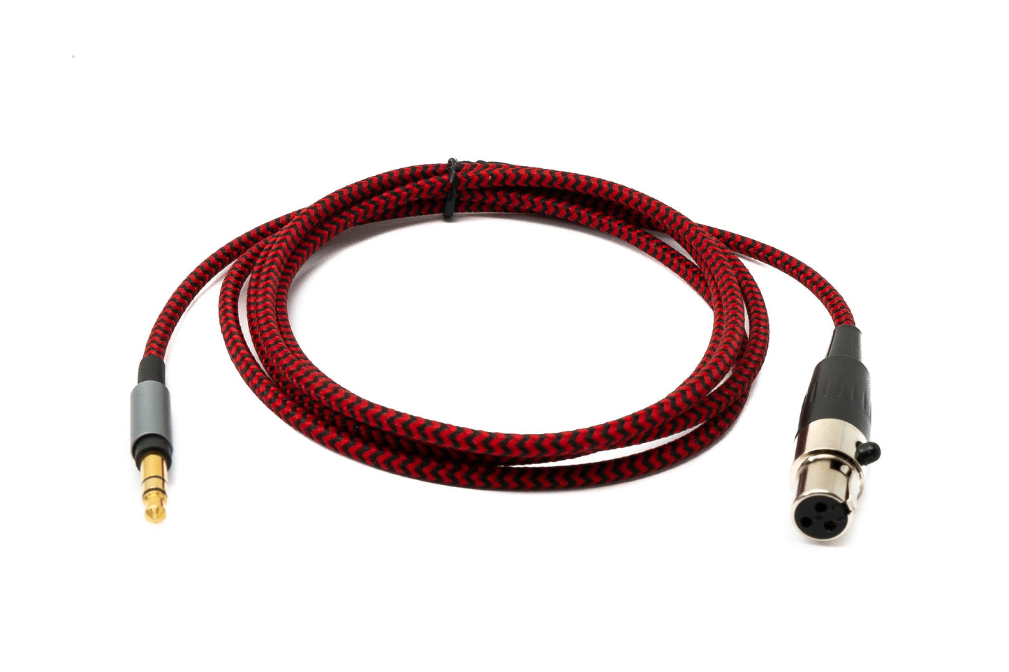 SYSTEM-S Hljóðsnúra 120 cm 3,5 mm jack-tengi í mini XLR-tengi, fléttuð í rauðu