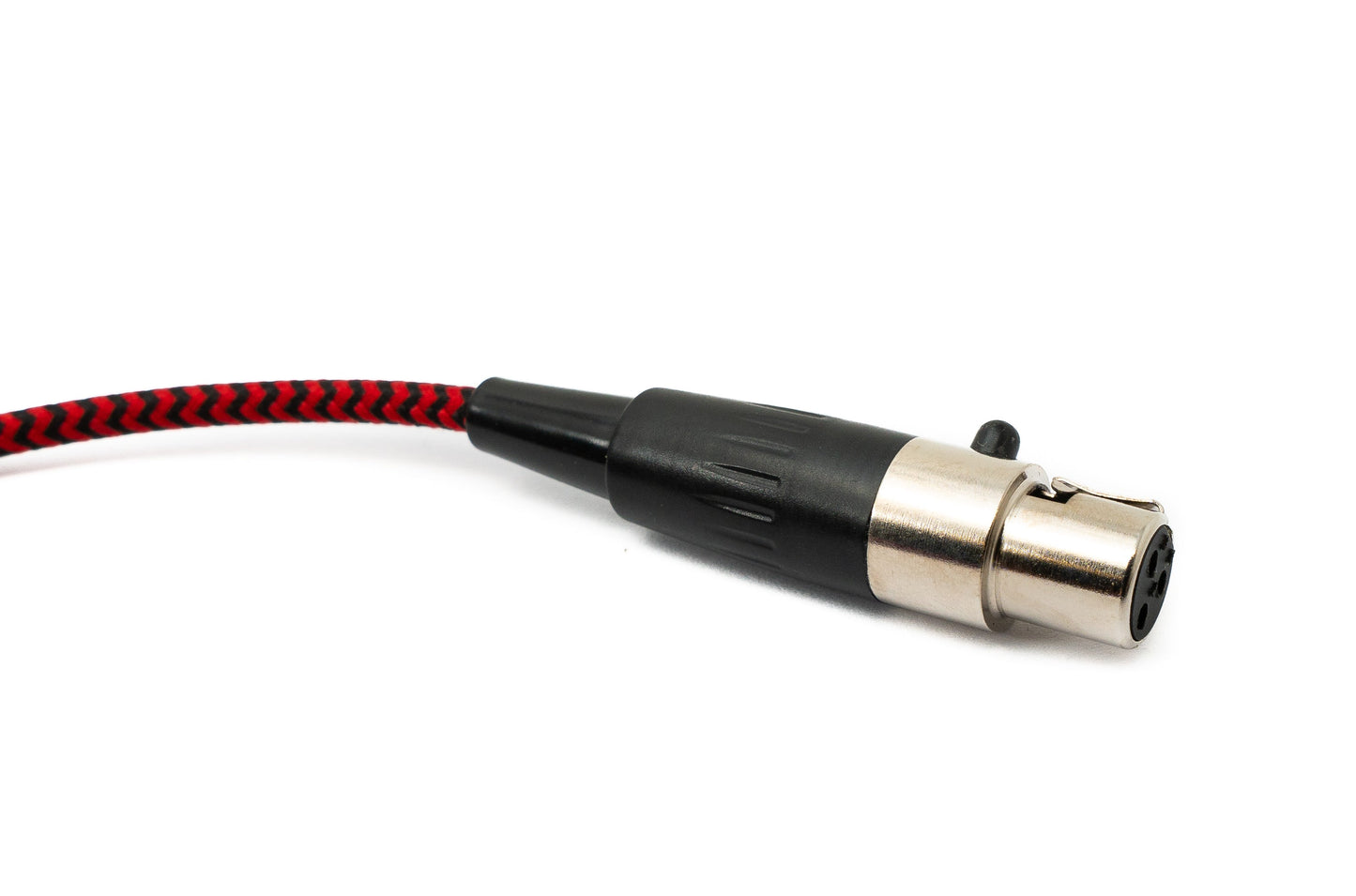 SYSTEM-S Hljóðsnúra 120 cm 3,5 mm jack-tengi í mini XLR-tengi, fléttuð í rauðu