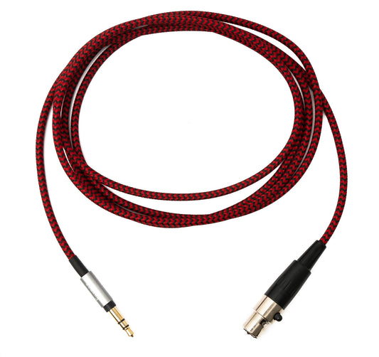 SYSTEM-S Audio Cable 150 cm 3.5 mm jack plug to mini XLR socket braided in red