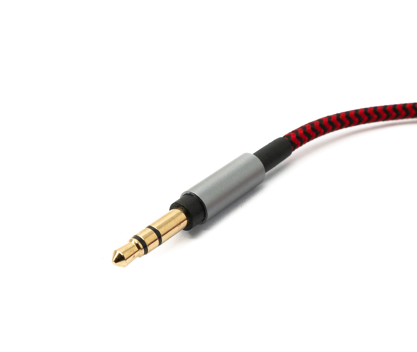 SYSTEM-S Hljóðsnúra 2 m 3,5 mm jack-tengi í mini XLR-tengi, fléttuð í rauðu