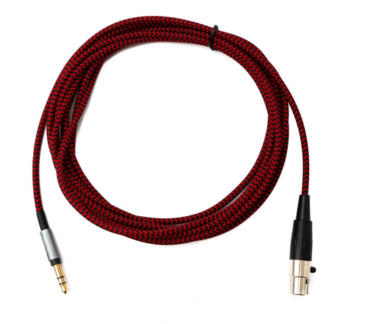 SYSTEM-S Audio Cable 3 m 3.5 mm jack plug to mini XLR socket braided in red