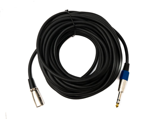 SYSTEM-S Audio Cable 15 m 6.35 mm jack plug to XLR plug in black