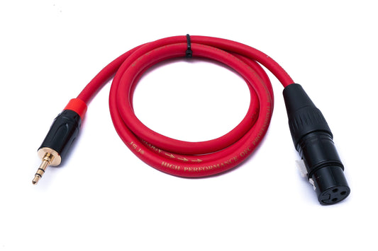 SYSTEM-S Hljóðsnúra 100 cm 3,5 mm jack-tengi í XLR-tengi í rauðu