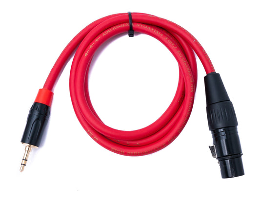 SYSTEM-S Hljóðsnúra 100 cm 3,5 mm jack-tengi í XLR-tengi í rauðu