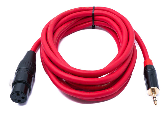 SYSTEM-S Audio Cable 3 m 3.5 mm jack plug to XLR socket in red