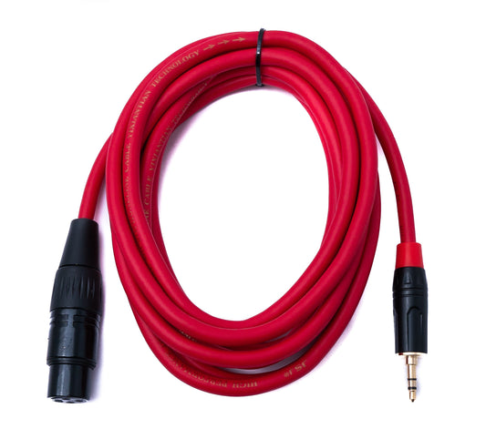 SYSTEM-S Audio Cable 3 m 3.5 mm jack plug to XLR socket in red