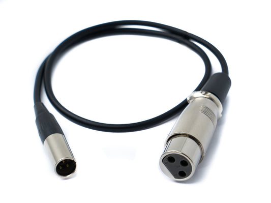 SYSTEM-S Hljóðsnúra 50 cm Mini XLR 3 pinna tengi í XLR 3 pinna tengi svart