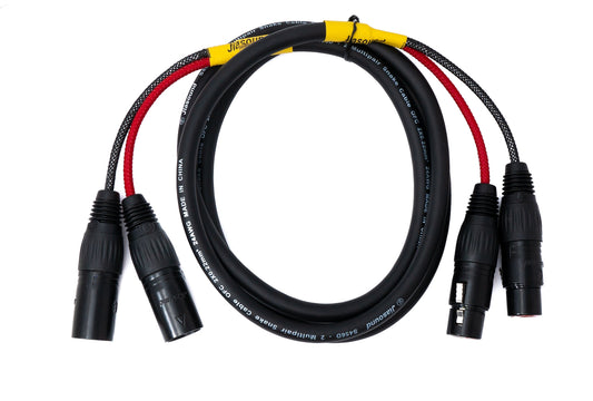 SYSTEM-S Audio Cable 150 cm XLR 3-pin 2x male to 2x female AUX in black