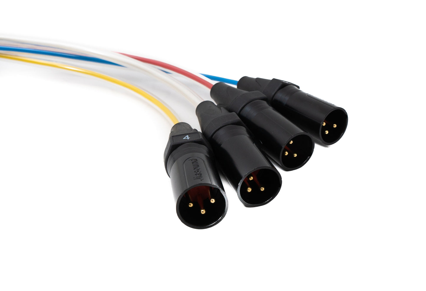 SYSTEM-S Audio Kabel 10 m XLR 3 polig 4x Stecker zu 4x Buchse AUX in Schwarz