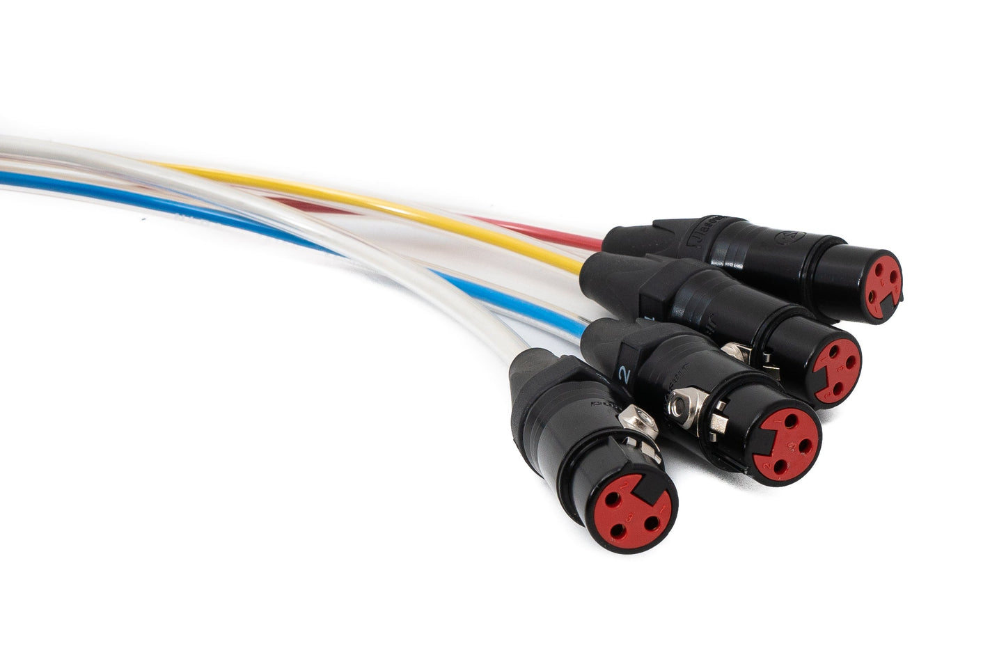 SYSTEM-S Audio Kabel 10 m XLR 3 polig 4x Stecker zu 4x Buchse AUX in Schwarz