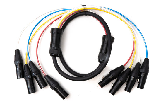 SYSTEM-S Audio Kabel 150 cm XLR 3 polig 4x Stecker zu 4x Buchse AUX in Schwarz