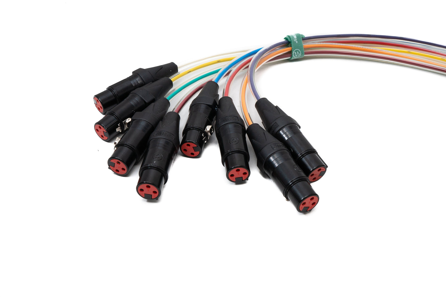 SYSTEM-S Hljóðsnúra 10 m XLR 3 pinna 8x karlkyns í 8x kvenkyns AUX í svörtu