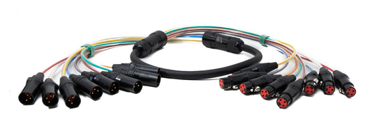 SYSTEM-S Hljóðsnúra 150 cm XLR 3 pinna 8x karlkyns í 8x kvenkyns AUX í svörtu