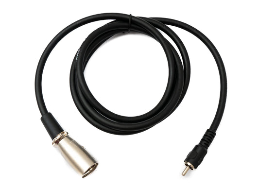 SYSTEM-S Cinch RCA cable 150 cm plug to XLR 3-pin plug 30 VAC in black