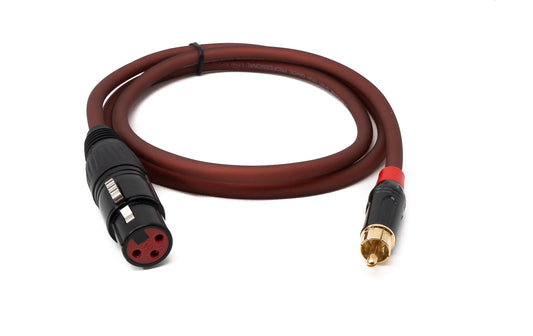 SYSTEM-S RCA snúra með 100 cm tengi í XLR 3 pinna tengi, rauð