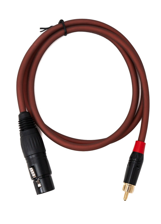 SYSTEM-S RCA snúra með 100 cm tengi í XLR 3 pinna tengi, rauð