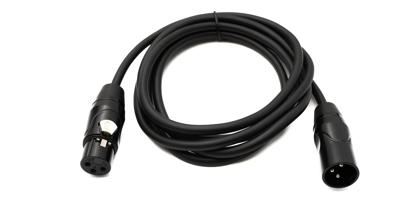 SYSTEM-S Audio Kabel 2 m XLR 3 Pin Stecker zu Buchse in Schwarz
