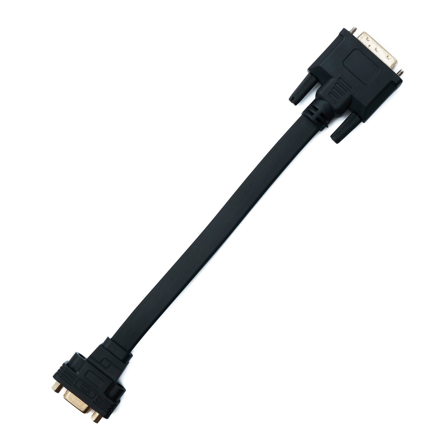 SYSTEM-S DVI D snúra 20 cm 24+1 25 pinna karlkyns í VGA 15 pinna kvenkyns skrúfumillistykki fyrir flatskjáfestingu