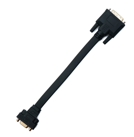 SYSTEM-S DVI D snúra 20 cm 24+1 25 pinna karlkyns í VGA 15 pinna kvenkyns skrúfumillistykki fyrir flatskjáfestingu
