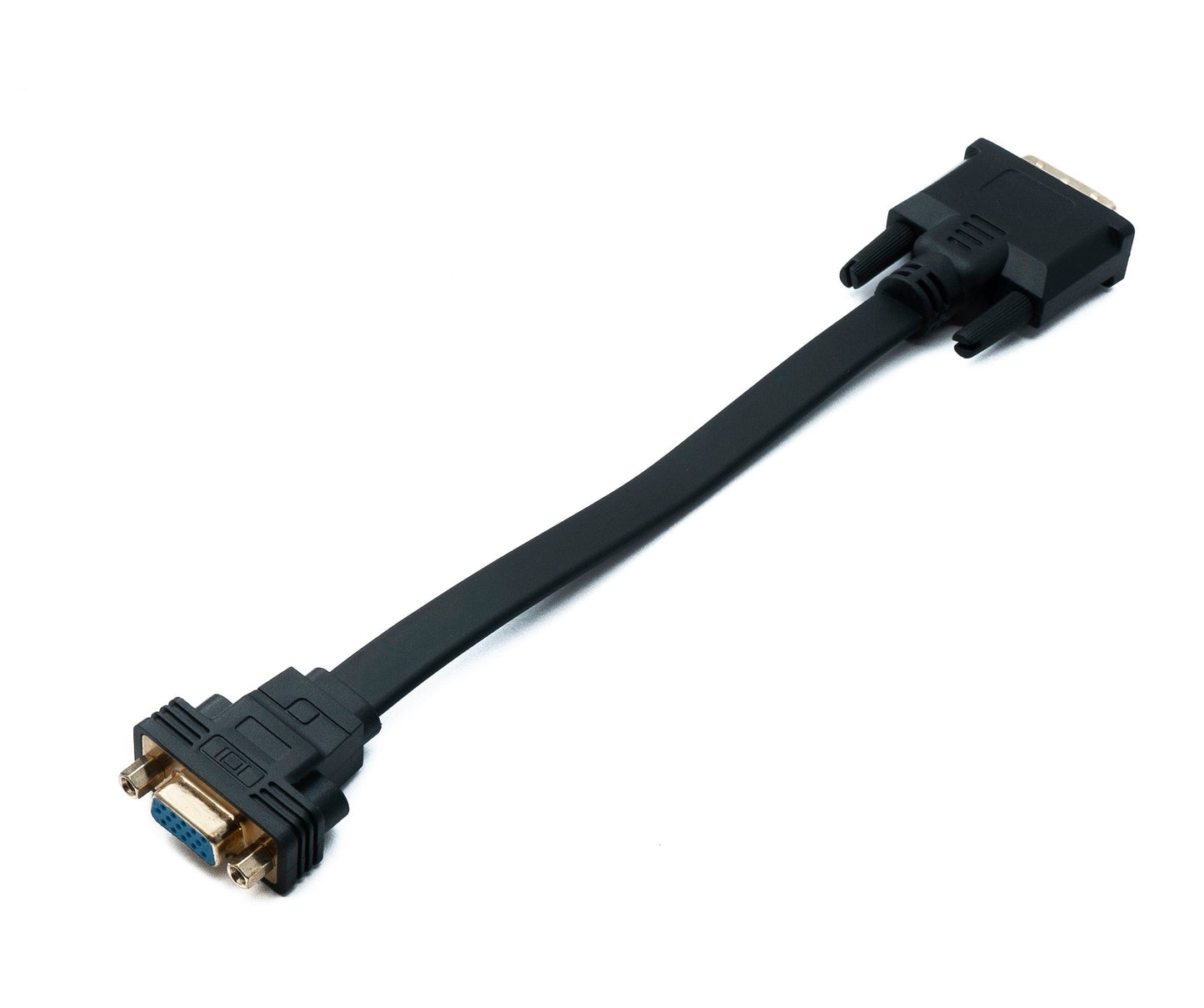 SYSTEM-S DVI D snúra 20 cm 24+1 25 pinna karlkyns í VGA 15 pinna kvenkyns skrúfumillistykki fyrir flatskjáfestingu