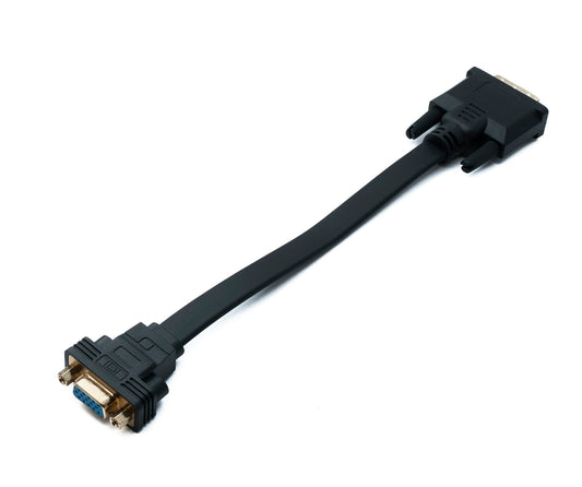 SYSTEM-S DVI D snúra 20 cm 24+1 25 pinna karlkyns í VGA 15 pinna kvenkyns skrúfumillistykki fyrir flatskjáfestingu