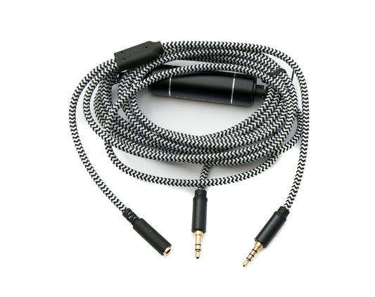 SYSTEM-S Chat Link cable 2.5 m AUX jack braided for PS5 PS4 Xbox One and Elgato HD60 S S+ X Pro