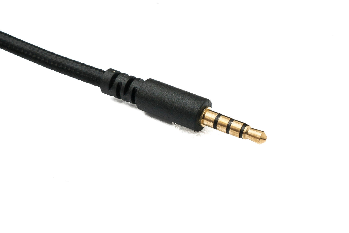 SYSTEM-S hljóðsnúra, 150 cm, AUX 3,5 mm fléttuð, svört fyrir Hyperx Cloud Mix Alpha