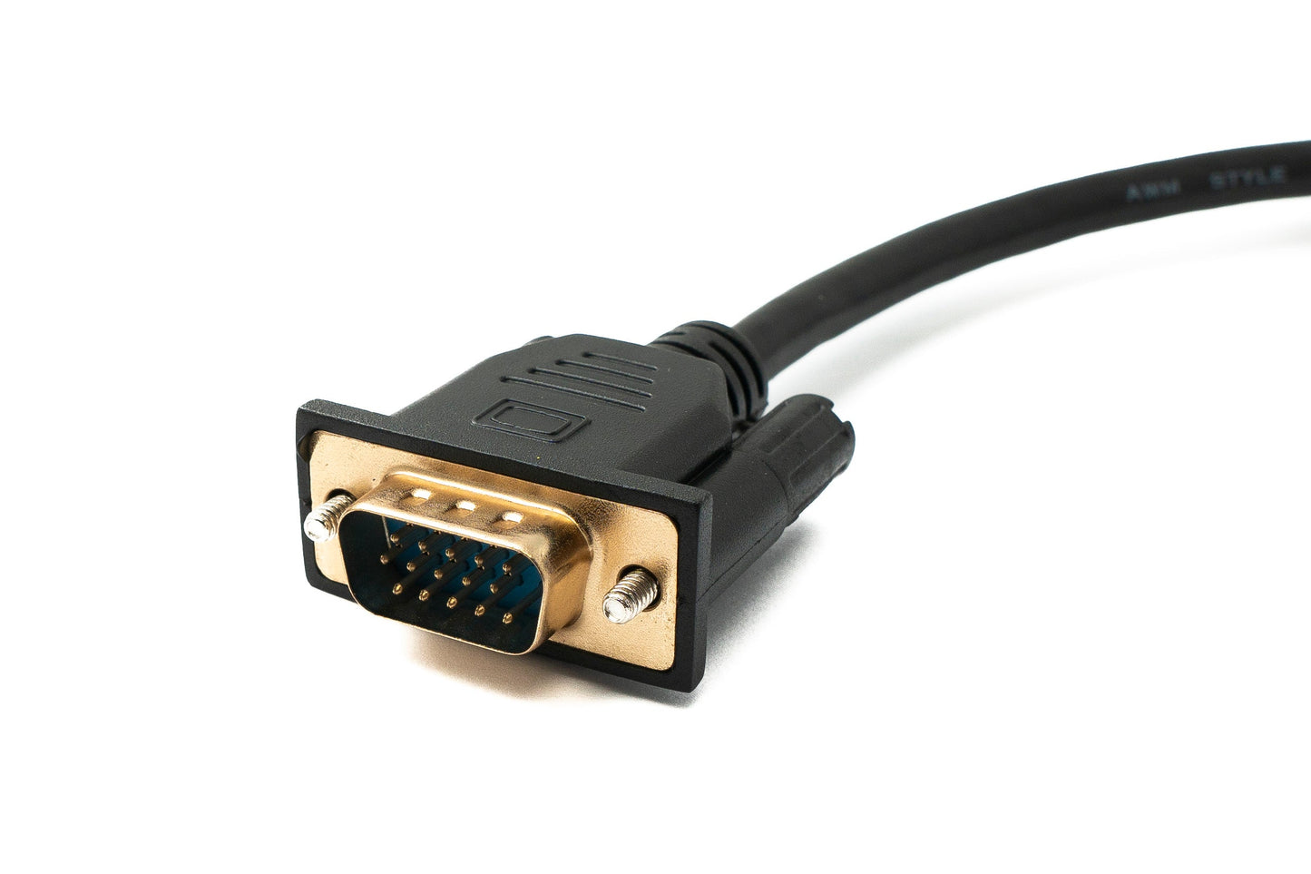 SYSTEM-S D Sub15 cable 50 cm HD VGA 15 pin male to male DB15 angled down angled