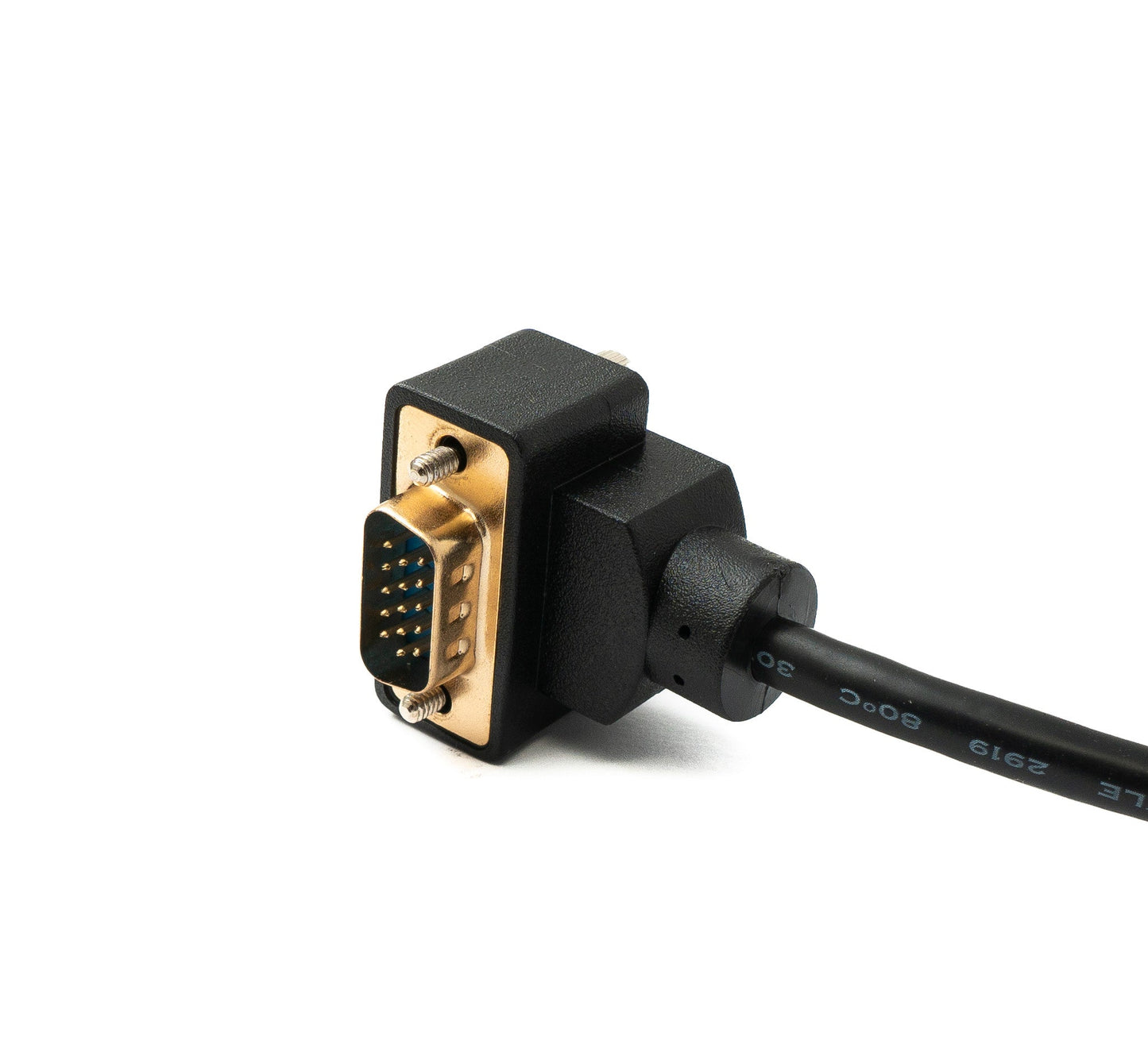SYSTEM-S D Sub15 cable 50 cm HD VGA 15 pin male to male DB15 angled down angled