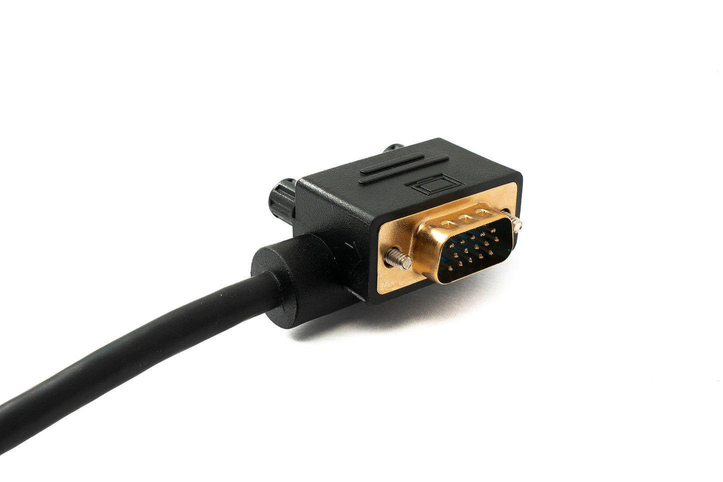 SYSTEM-S D Sub15 kapall 100 cm HD VGA 15 pinna karlkyns í karlkyns DB15 vinklaður vinstri vinklaður