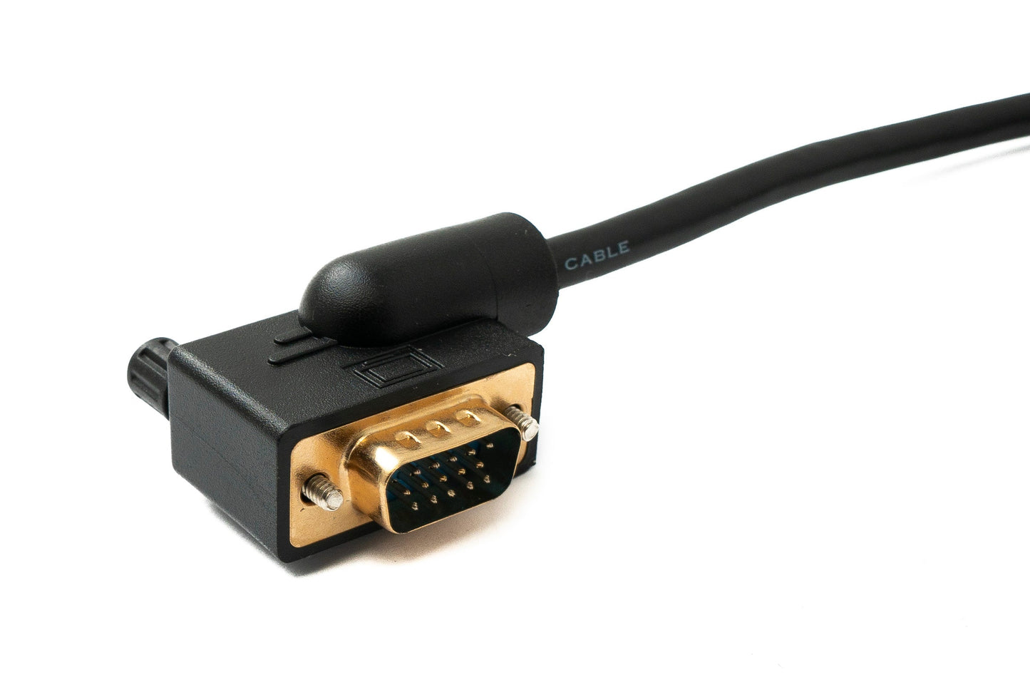 SYSTEM-S D Sub15 Kabel 150 cm HD VGA 15 Pin Stecker zu Stecker DB15 Winkel Left Angled